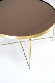 Tavolino in Vetro Temperato e Metallo - 70 x 70 x 40h