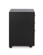 Cassettiera da ufficio in MDF tre cassetti Nero NADIR 40x44x h65 cm