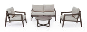 Set da giardino salotto 4 pz Sirenus coffee con cuscini