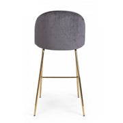 Sgabello design contemporaneo Bar Carry velluto grigio scuro