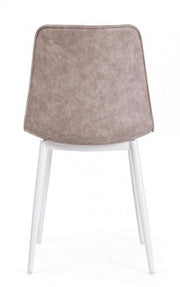 Sedia vintage ecopelle beige Kyra