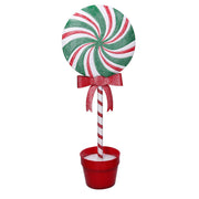 Caramella metallo lecca-lecca con vaso rosso cm22x13h56
