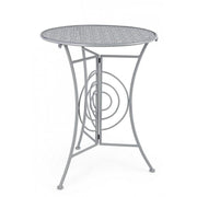 Tavolino tondo pieghevole da giardino in acciaio Grigio MARLENE diametro 60x h77 cm