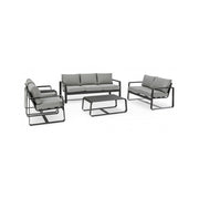 Tavolino per esterno in alluminio Antracite MERRIGAN 105x62x h38 cm