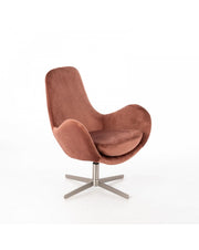 Poltrona Olga in velluto e metallo rosa antico STS