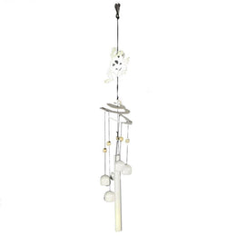Campanello metallo con rana bianco cm10x10h61
