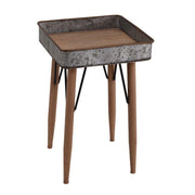 Tavolino vassoio metallo quadro cm35x35h55