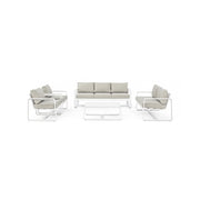 Tavolino per esterno in alluminio Bianco MERRIGAN 105x62x h38 cm