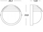 Applique Grande E27  linea palpebra tonda  bianco
