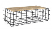 Tavolino metallo legno rettangolare Trellis