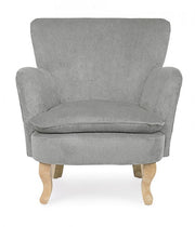 Poltrona grigio chiaro in tessuto stile vintage