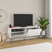 Porta TV con Struttura e 2 Ante a Ribalta Bianco  H 57 x L 139 x P 36 cm