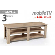 Mobile soggiorno sala basso porta tv cm 120x 40 x 40 h rovere