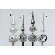 Puntale argentato da 31cm con decorazioni glitterate