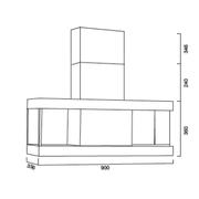 Cappa aspirante URBAN SHELF in acciaio inox brunito cm 90