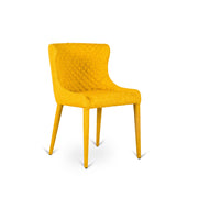 4xSedia in tessuto giallo 58x50,5x83h cm