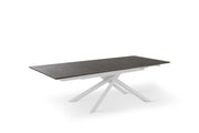 Tavolo allungabile con top ruggine e gambe bianche 170/270x90x76h cm