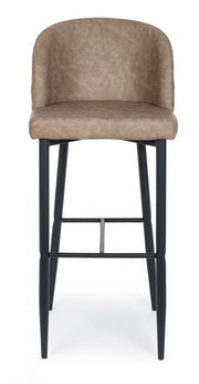Sgabello bar tortora in ecopelle stile design