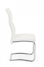 Sedia design  in ecopelle Bianco THELMA 44x58x h104 cm