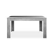 Tavolo da pranzo colore cemento inserto nero o bianco reversibile 138x80xh.74 cm EFFEZ