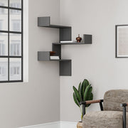 Libreria Angolare Luksa Colore Antracite 3 Livelli H 90 x P 22 x L 60 cm