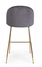 Sgabello design contemporaneo Bar Carry velluto grigio scuro