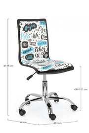 Sedia ufficio similpelle acciaio Young Hello cm 42,5 x 40 x 87