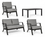 Set da giardino salotto antracite YK13 4 pezzi