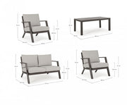 Set salotto Harley coffee 4 pezzi