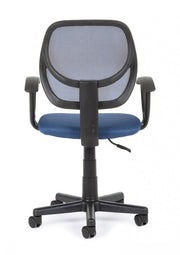 Sedia da ufficio blu con braccioli