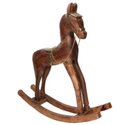 Cavallo legno rivestito metallo oro cm40x11h46