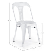 Sedia in stile contemporaneo in acciaio Bianca MINNEAPOLIS 44x53x h83 cm
