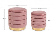 Set2 Pouf Contenitore Darina Rosa Antico in velluto