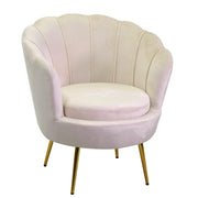 Poltrona velluto tulipan crema cm 73x72h77