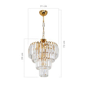 Lampada da soffitto a 3 luci  Miranda MDL3831 vetro e oro