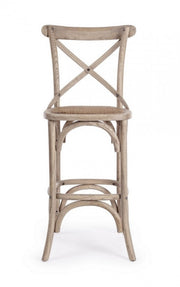 Sgabello bar grigio in legno stile naturale
