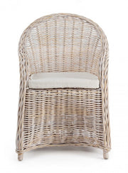 Poltrona con cuscino new bianco in fibre naturali