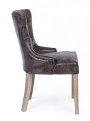 2x Sedia dark in tessuto stile classico