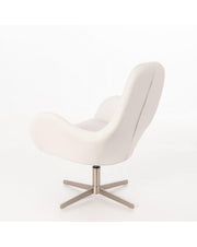 Poltrona Olga in similpelle e metallo bianco STS