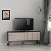 Porta TV Picadilly con Struttura Antracite e 2 Ante a Ribalta H 57 x L 139 x P 36 cm