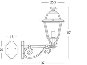 Lampada da esterno in alluminio pressofuso con diffusori in vetro trasparente grafite