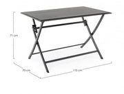 Tavolo per esterno in alluminio Antracite ELIN 110x70x h71 cm