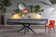 Tavolo allungabile grigio vintage - nero opaco 90 cm x 160-240  cm cm H. 76 cm