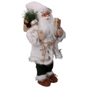 Babbo natale tessuto con regali verde bianco cm24x12h45