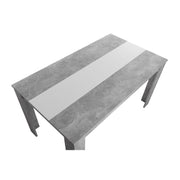 Tavolo da pranzo colore cemento inserto nero o bianco reversibile 138x80xh.74 cm