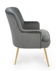 Poltrona Clelia grigio effetto velluto oro