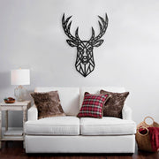 Decorazione murale cervo nero cm 62 x 87 h