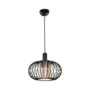 Lampada a sospensione Terla MDL3674 con struttura in ferro e diffusore in vetro EFFEZ