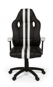 Poltrona ufficio con braccioli Spider bianco in similpelle