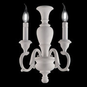 Applique in legno Bianco Shabby due luci 25x h40 cm